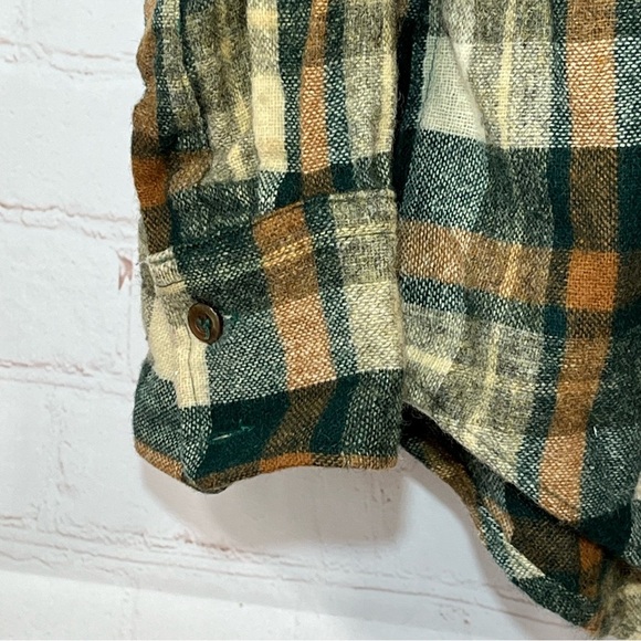 Vintage Windbreaker Wool Plaid Flannel Shirt Mens Size Large Double Pockets 80’s - Picture 9 of 14